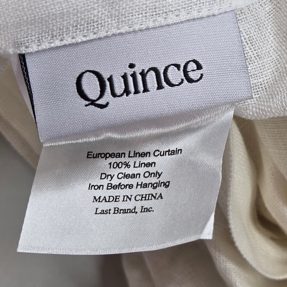 QUINCE Set Of 2 48x84 European Linen Sheer Curtains White 6405 - Picture 6 of 10